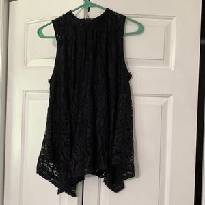Black lace sleeves top